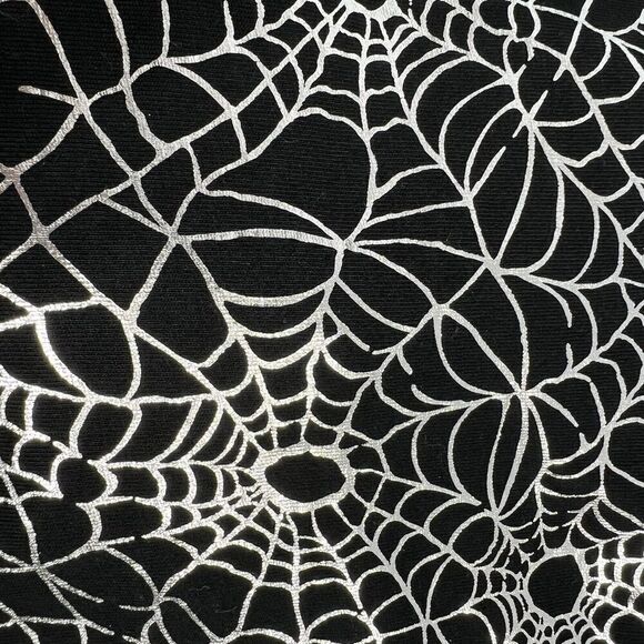 Cat & Jack Spider Web Dress Kids XL 14/16 Black Halloween Silver Metallic Spooky - Picture 3 of 10